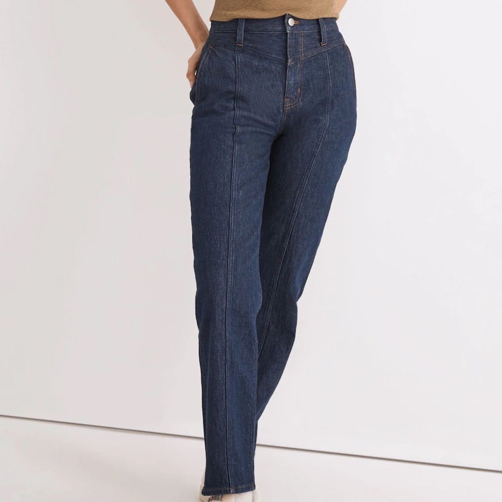 Madewell The Perfect Vintage Straight Jean Greenhaven Wash Seamed Version 32